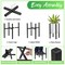 Sorbus Adjustable Metal Plant Stand – Mid Century Style Flower Pot Holder, 10 to 16 Inches Planter Stand for Modern Home Décor, Houseplants – Plant & Pot NOT INCLUDED